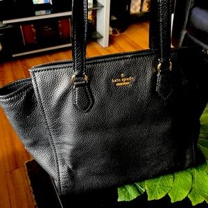 Black pebble leather Kate Spade tote